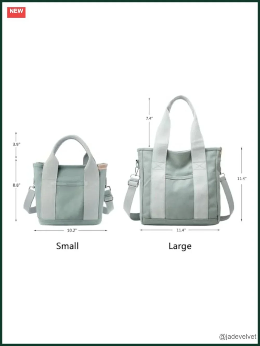 Canvas Tote Bag with Zipper Crossbody Shoulder Hobo Satchel Messenger